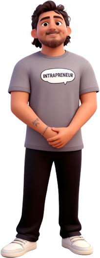 Jaime, in the Be Entrepreneurial program at The ARK, in a grey Intrapreneur t-shirt