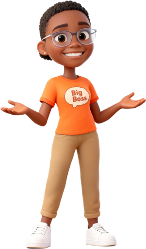 Akyla, a Big Boss at The ARK, in an orange Big Boss t-shirt