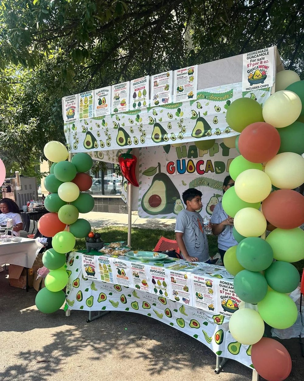 Mini Boss Andres at the Guaca WOW guacamole stand he built and runs